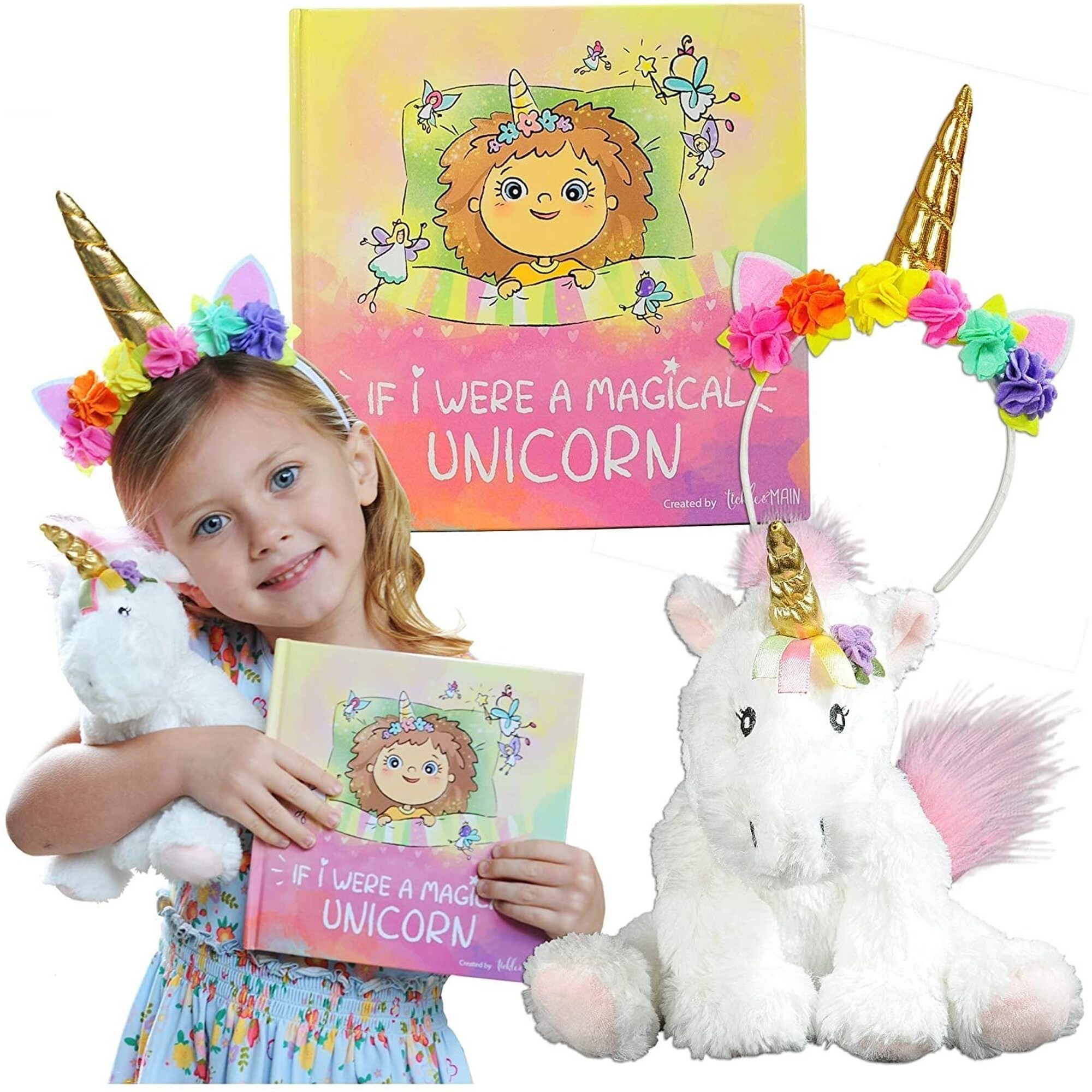 Magical Unicorn Gift Set, 3-Piece Set with Colorful Headband